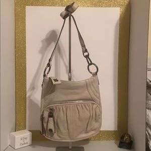 Cream colored B. Makowsky crossbody bag
